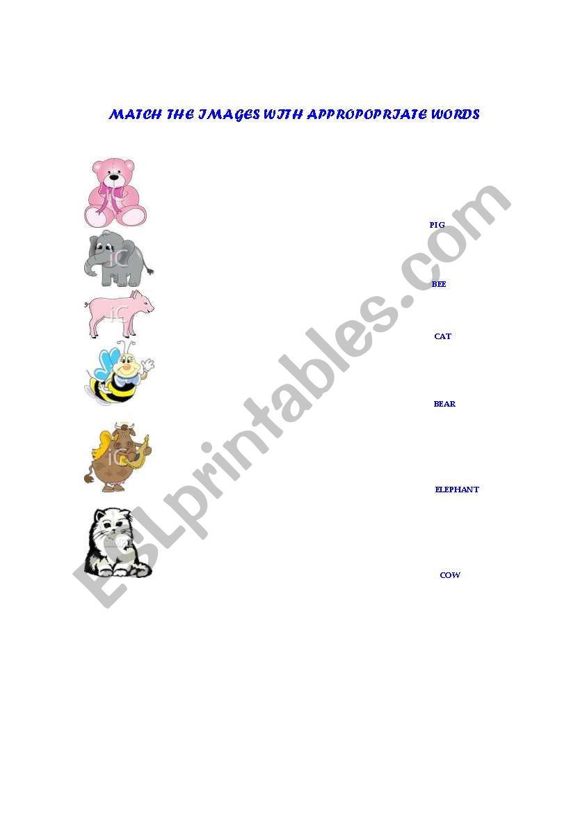 animals worksheet