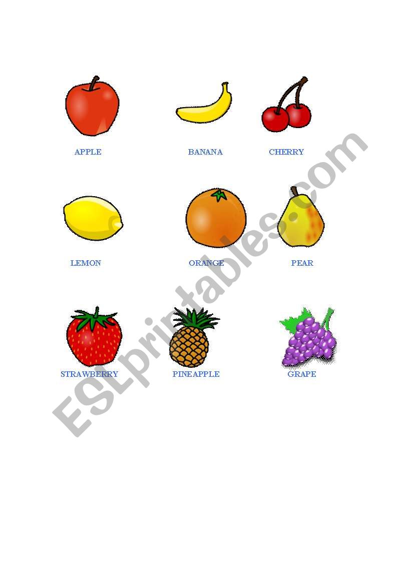 FRUITS worksheet