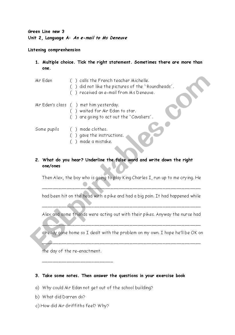 Green Line new 3, Unit 2, Language A