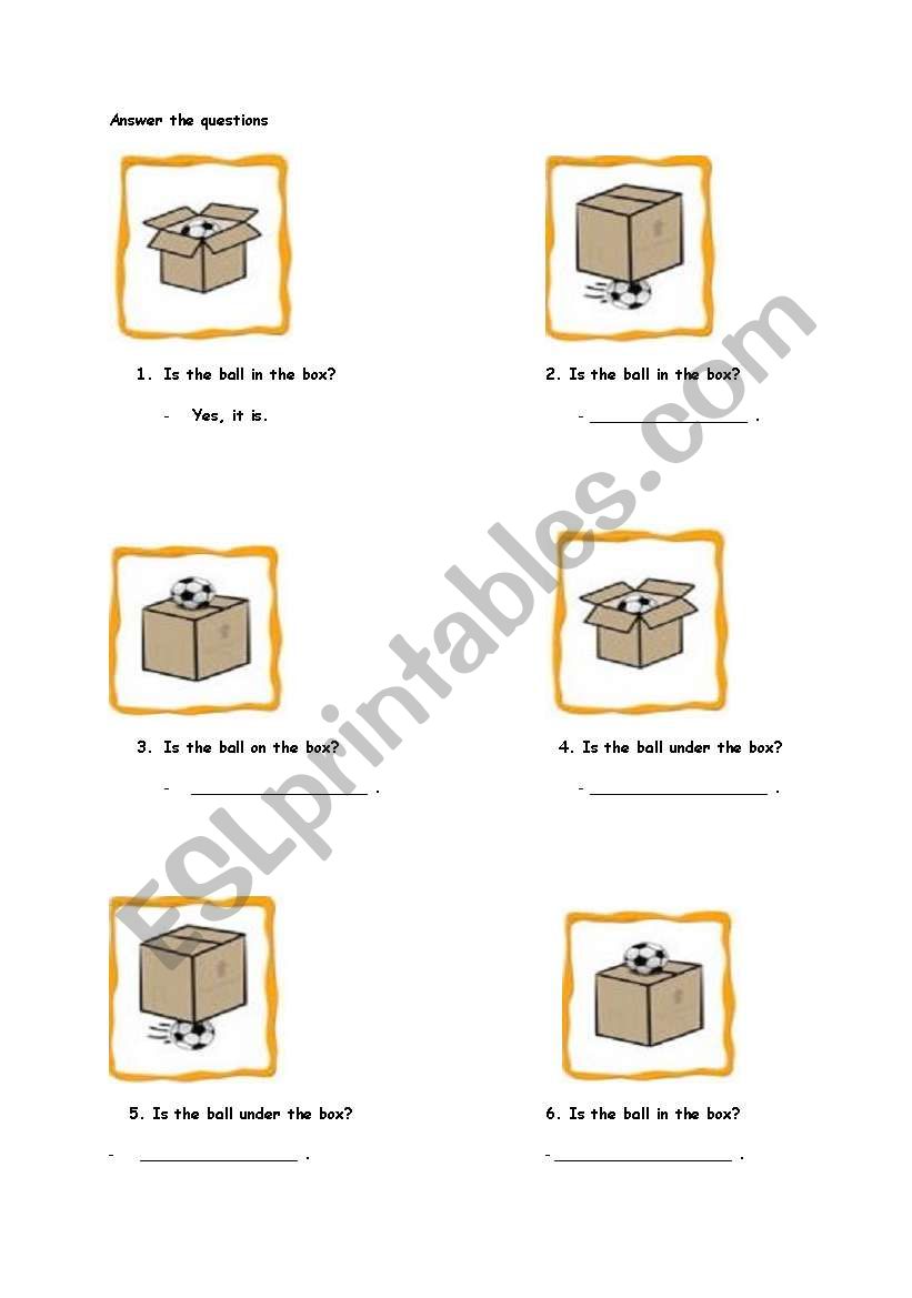 Prepositions worksheet