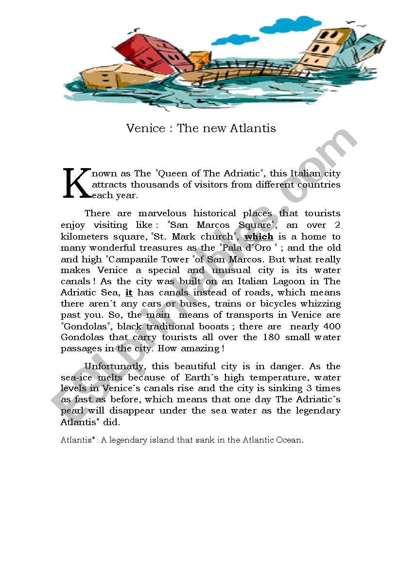 venice. the new atlantis worksheet