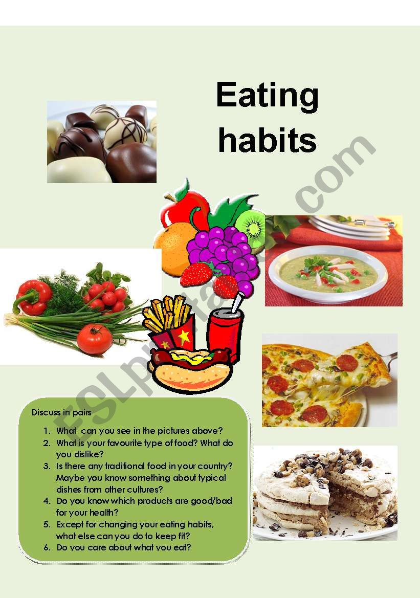 Eating habits worksheet