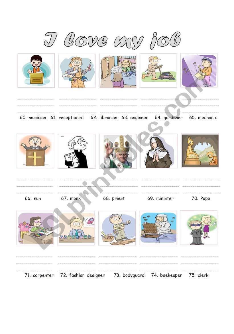 Jobs (5 of 10) worksheet