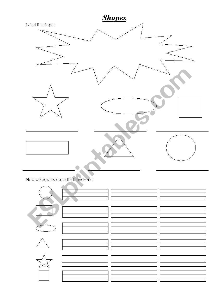 Shapes worksheet