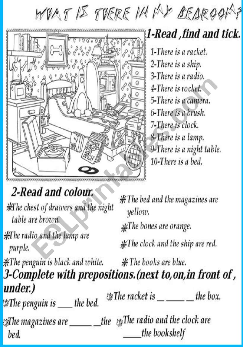 what is there in my bedroom? worksheet