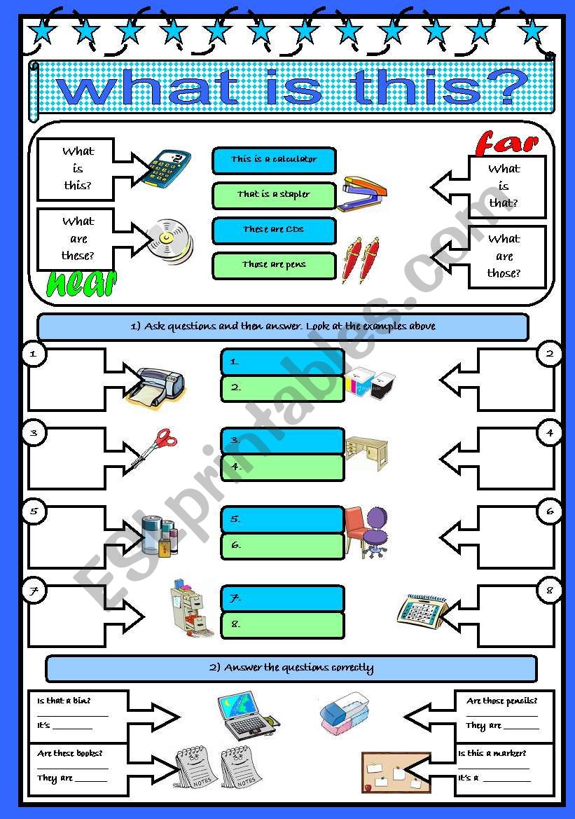 demonstratives worksheet