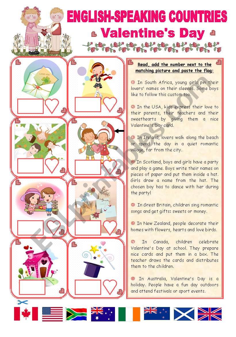 ENGLISH-SPEAKING COUNTRIES (20) - ValentineÂ´s Day