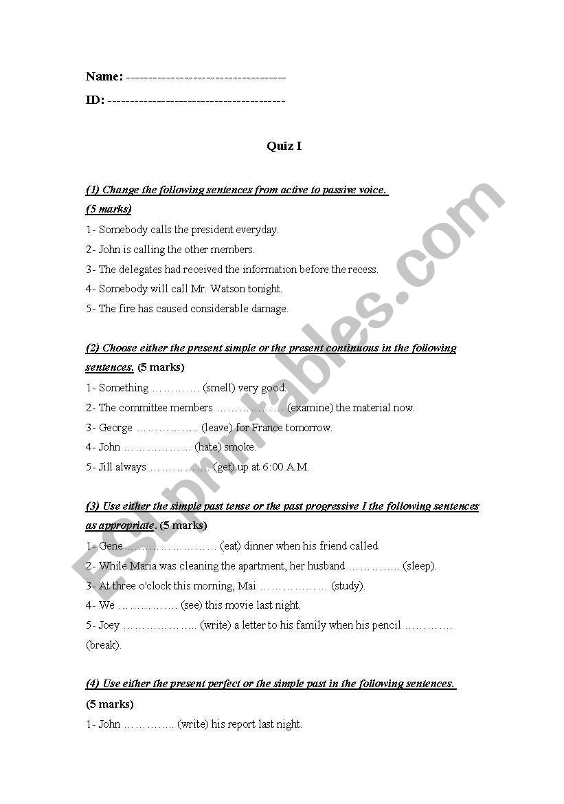 Test worksheet