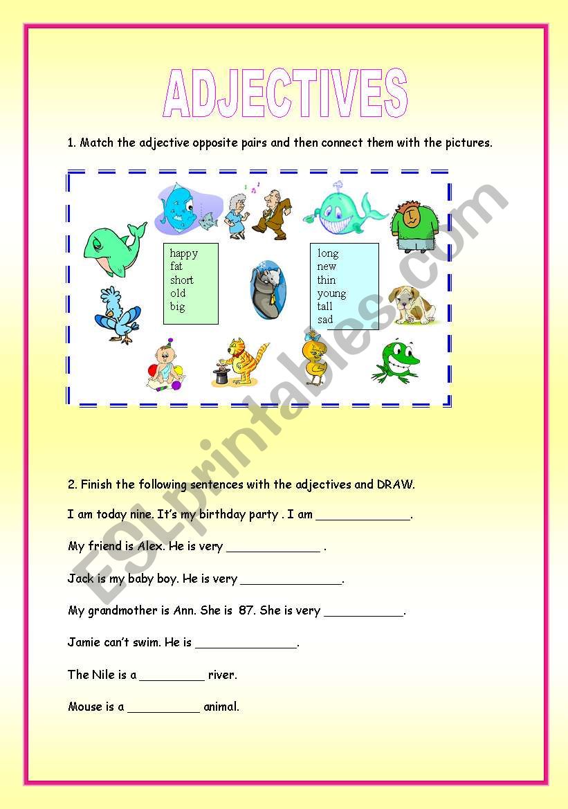 Adjectives worksheet