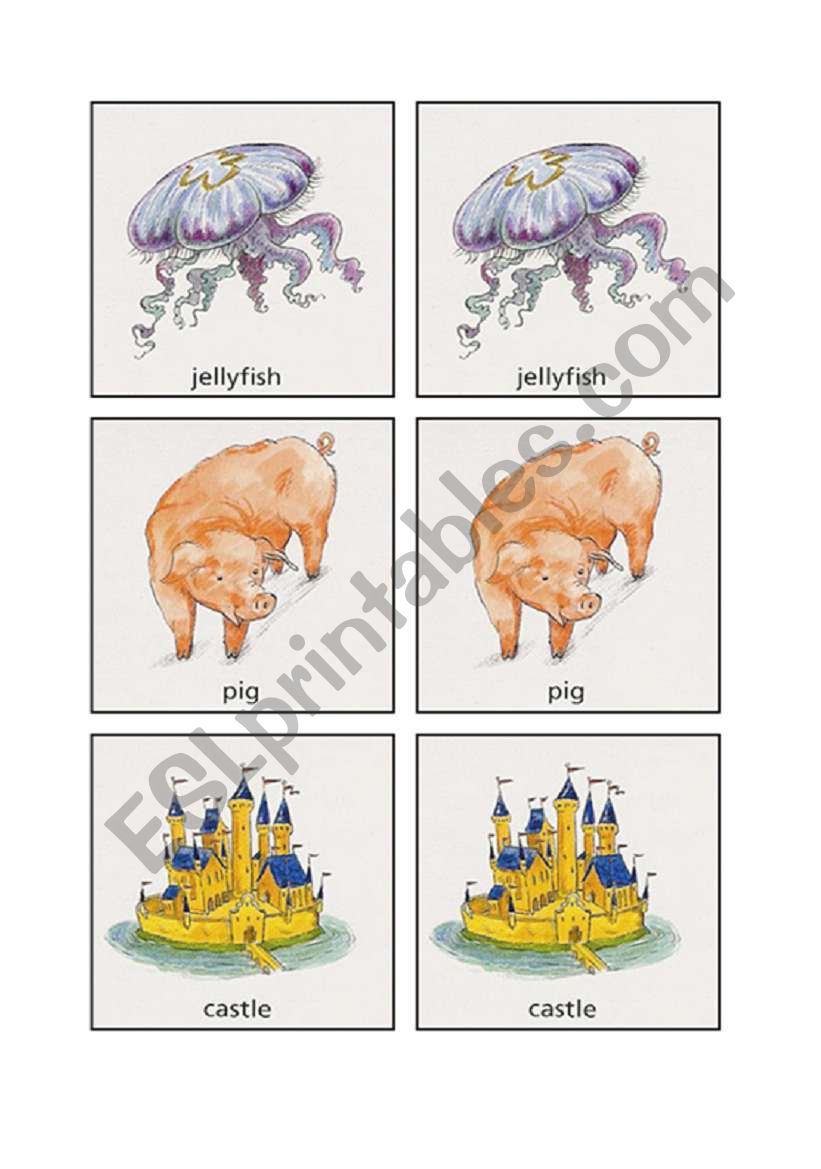 Memory game 6/11 worksheet