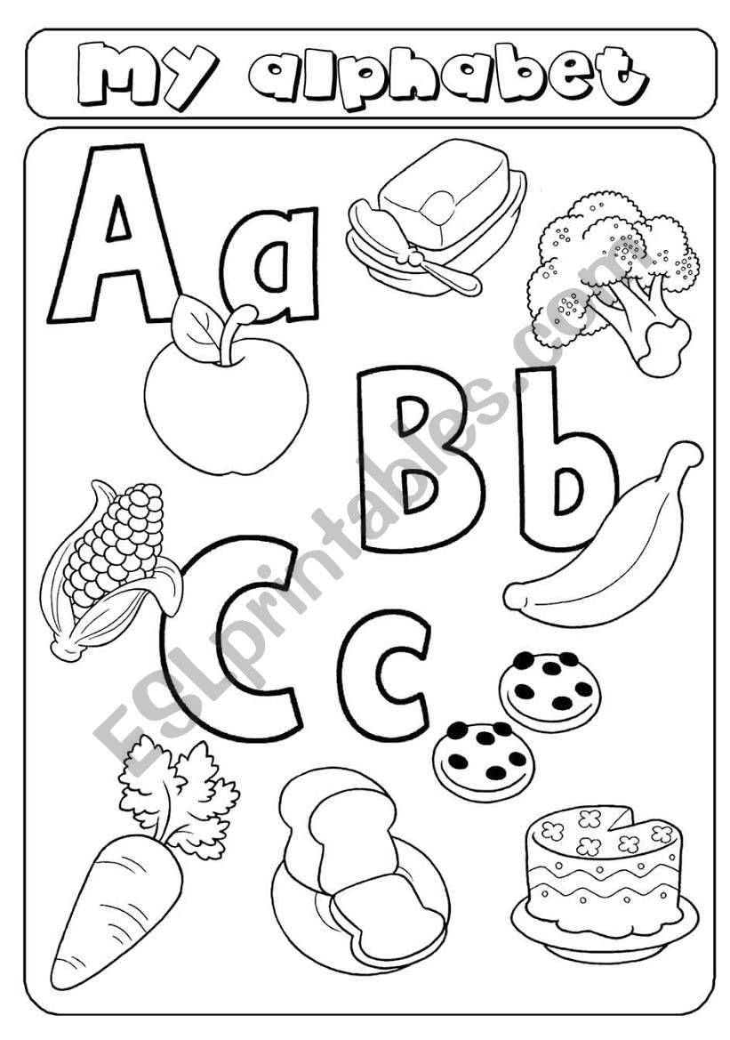 My alphabet - letters a b c - food