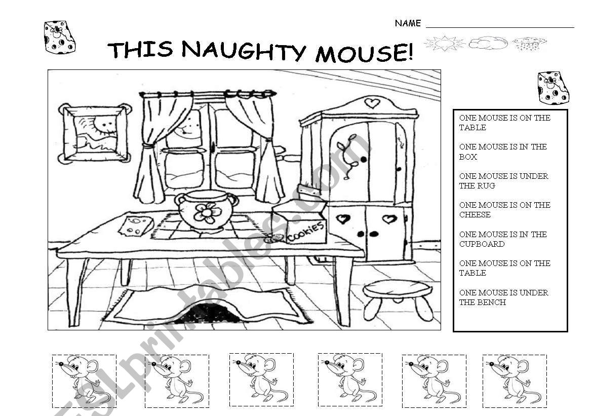 KINDER - PREPOSITIONS â€“ 2 activities -  B&W  