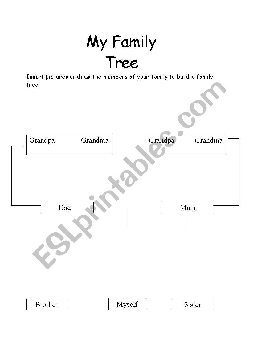 My Family Tree worksheet