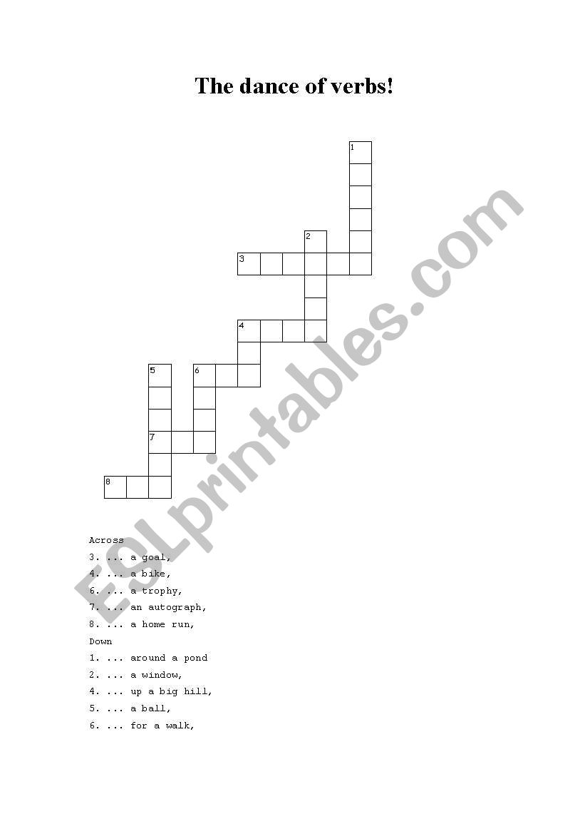 The dance of verbs worksheet