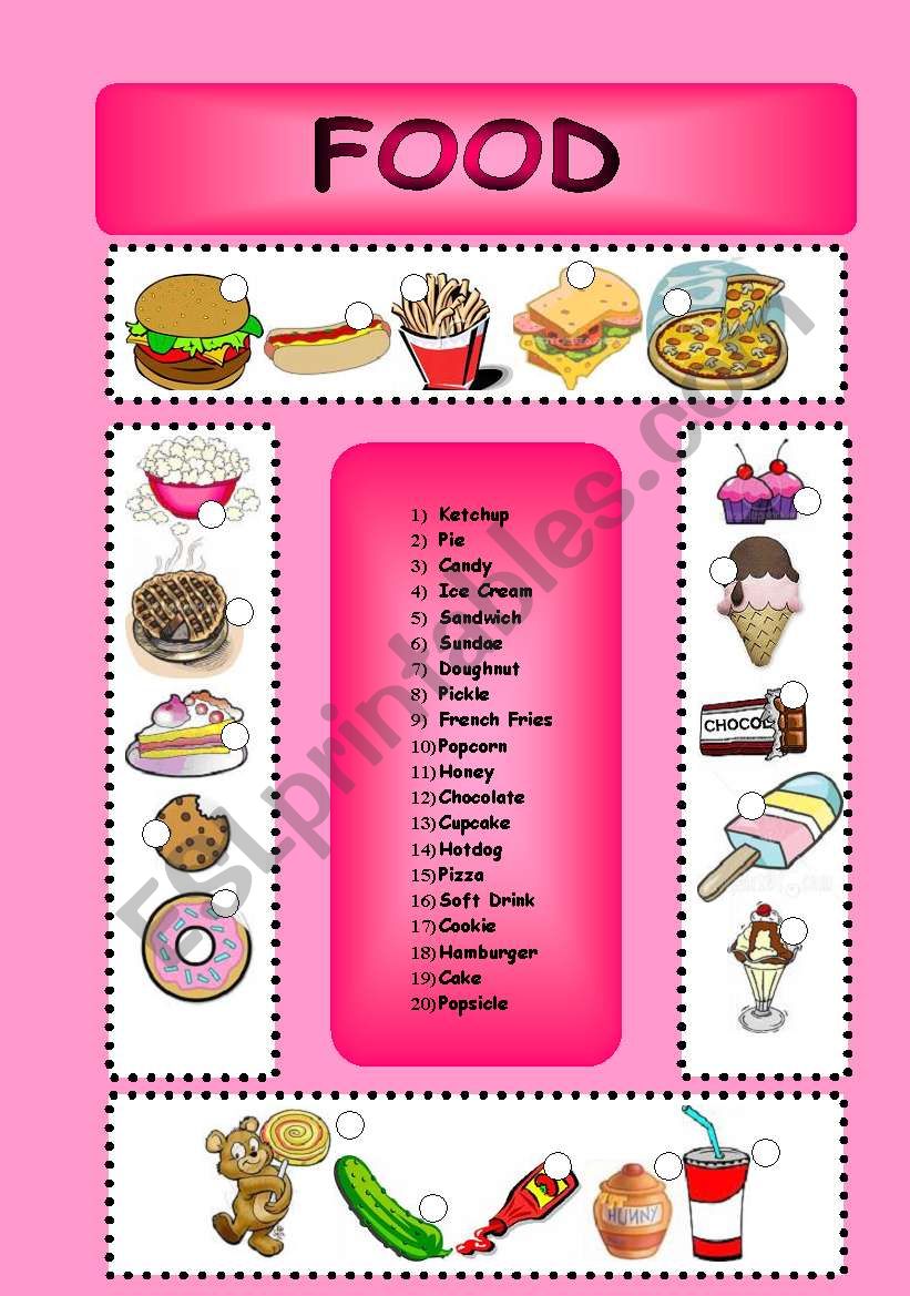 food worksheet