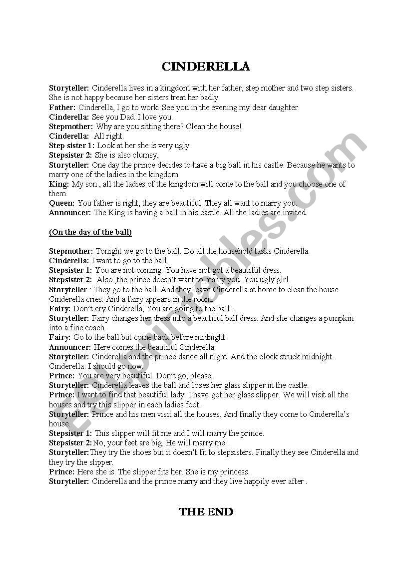 Cinderella worksheet