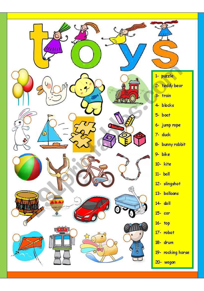 Toys - Exercise worksheet