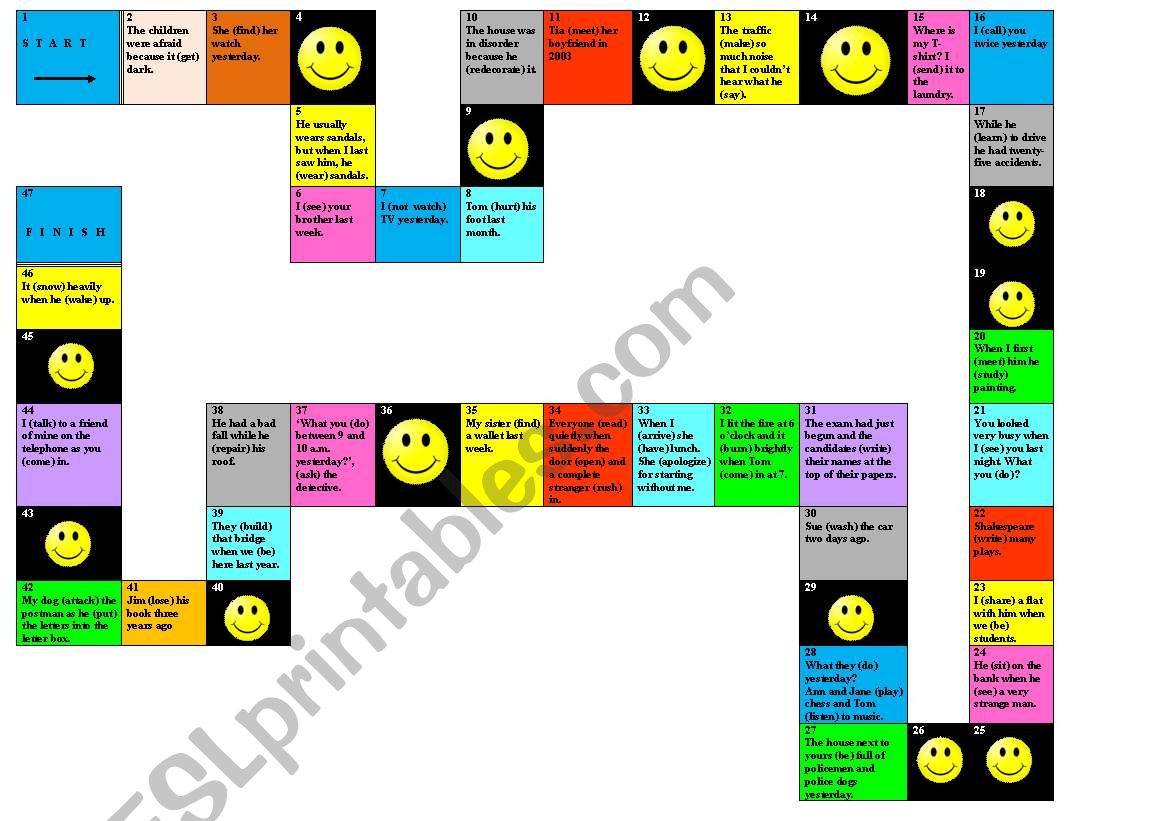 Gameboard worksheet