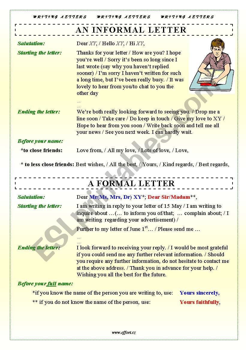 Writing rules worksheet