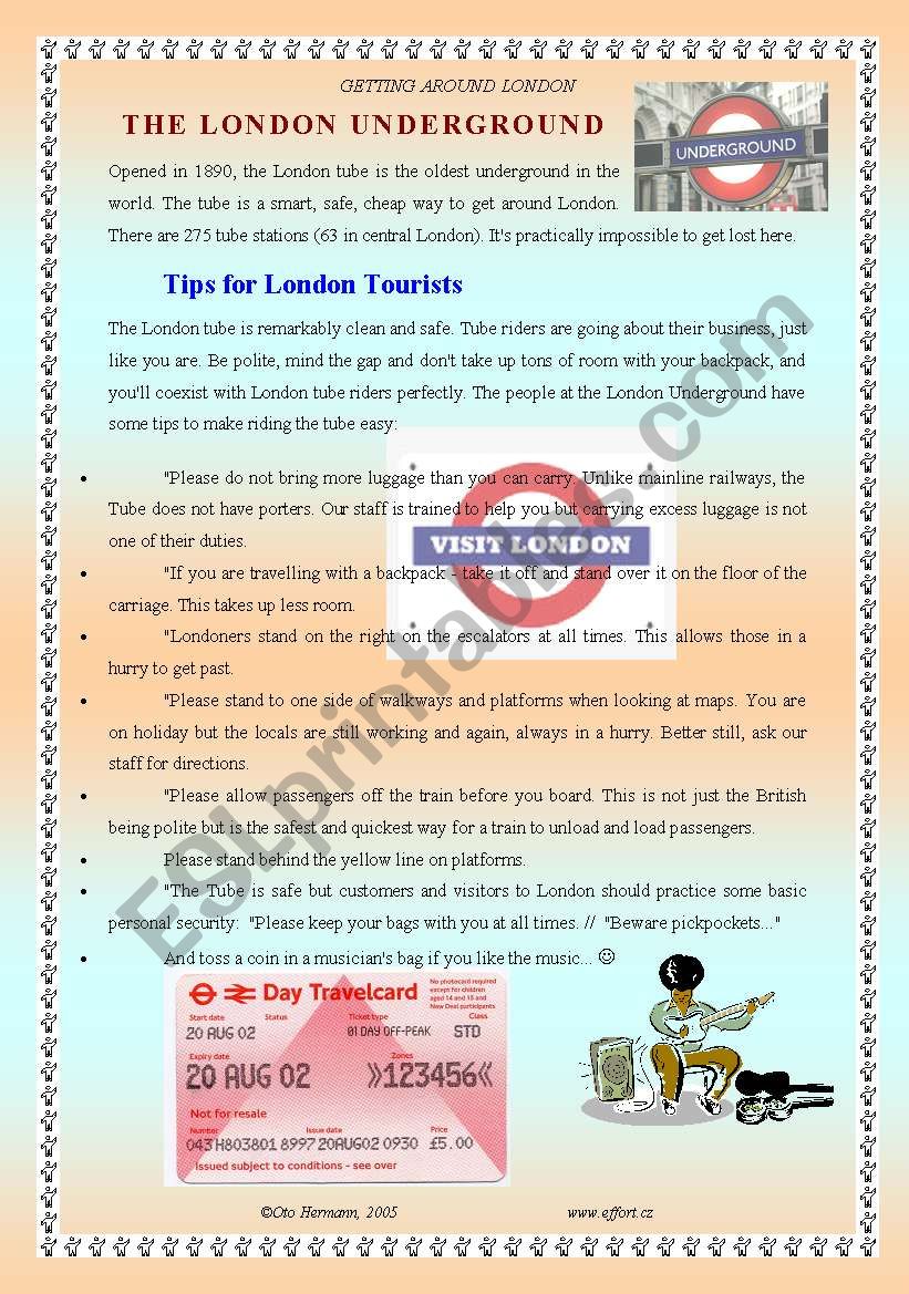 The London Underground worksheet