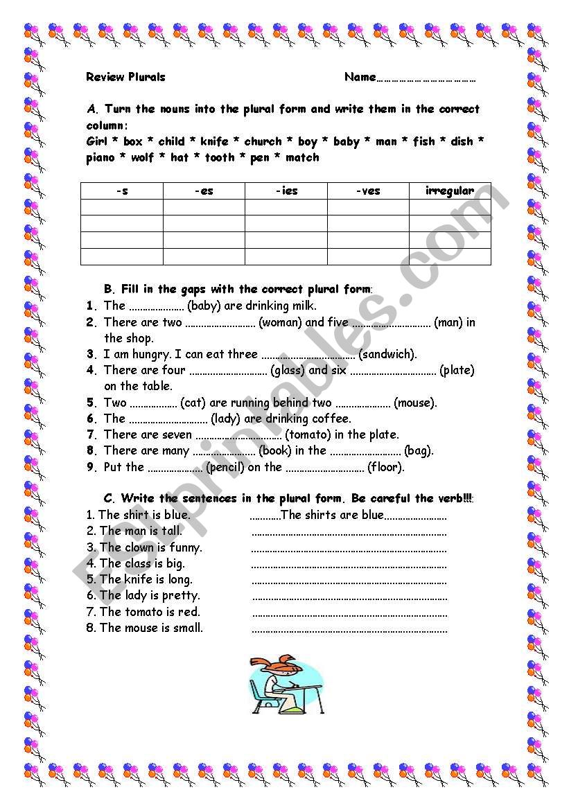 Plural form worksheet