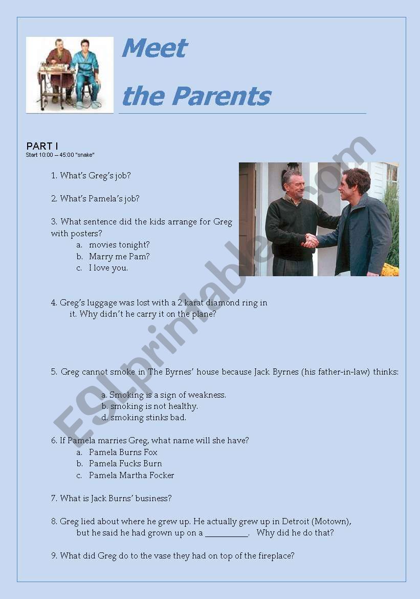 Meet the Parents (movie activity)