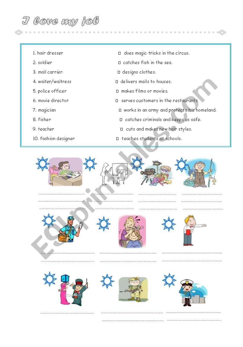 Jobs (9 of 10) worksheet