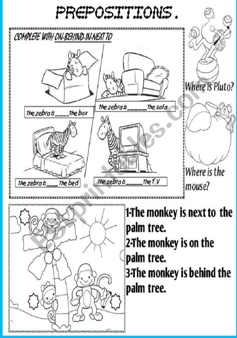 prepositions worksheet