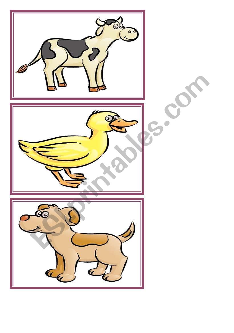 farm animals flash cards part 1
