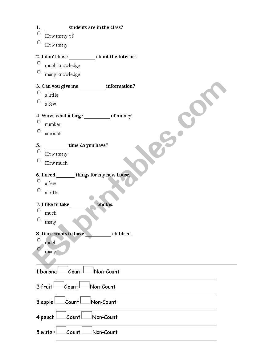 countable and uncountable nouns