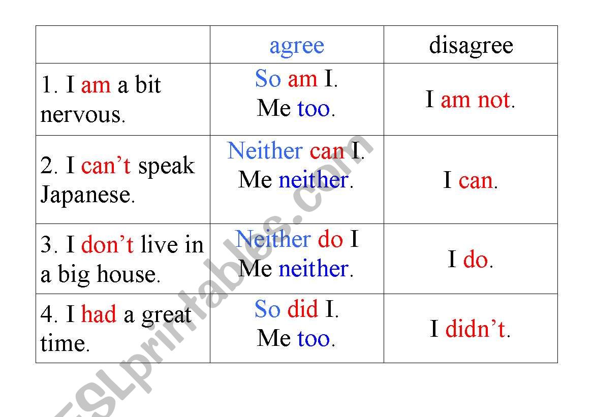 english-worksheets-agree-disagree