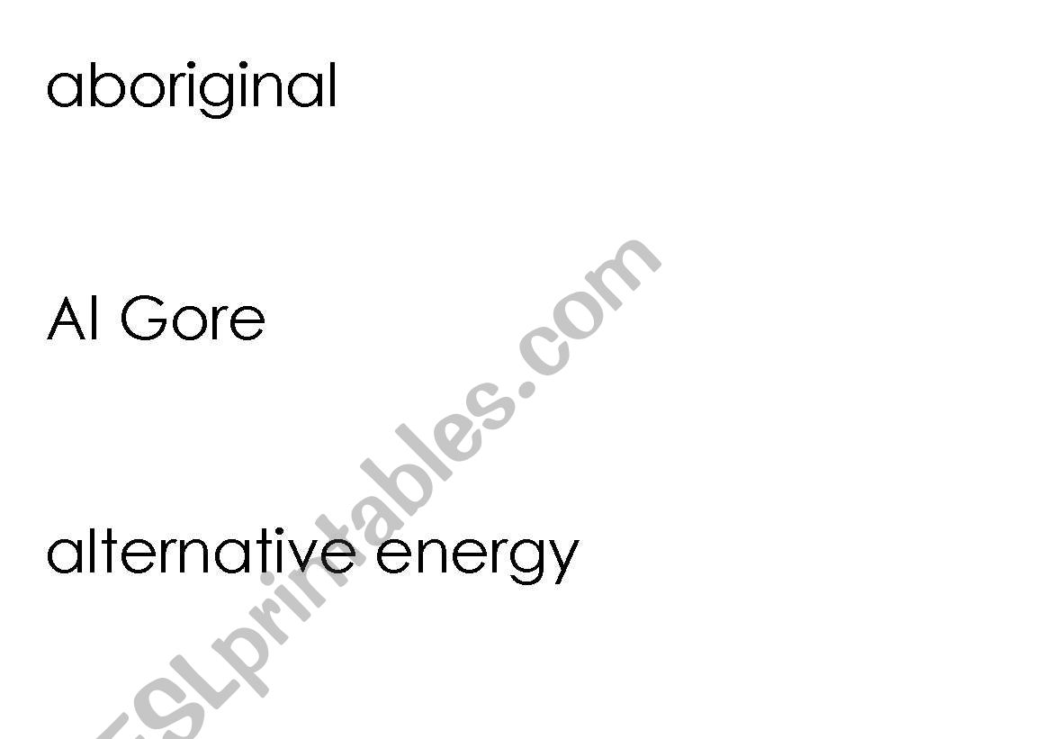 Environment Vocabulary for hanging on classroom wall