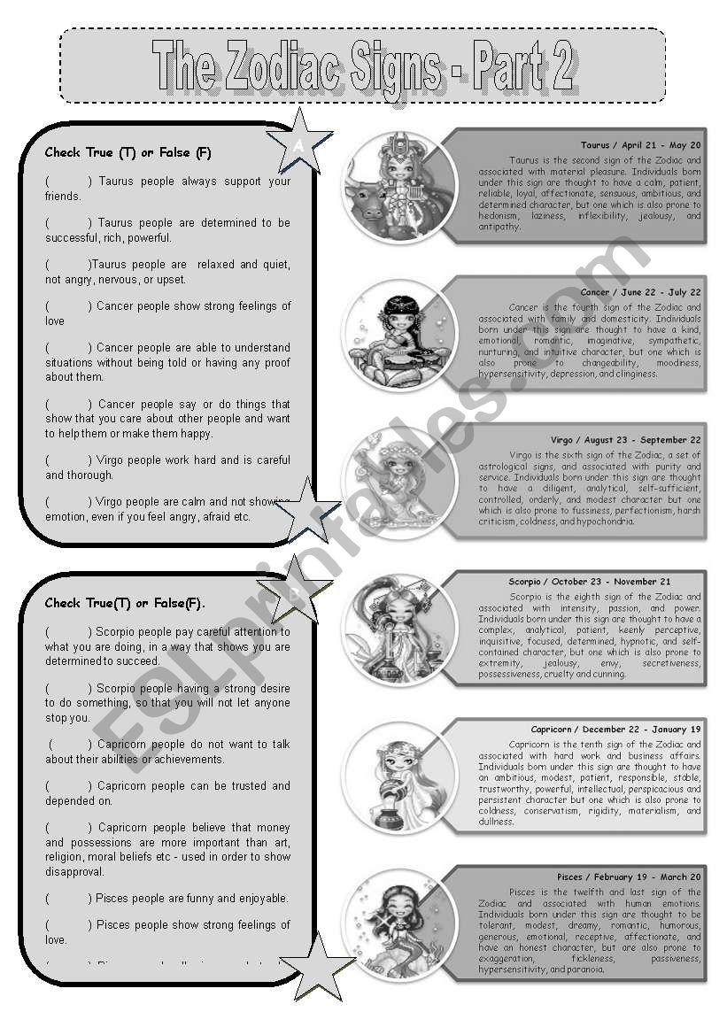 Zodiac Signs_Part 2(BW version)