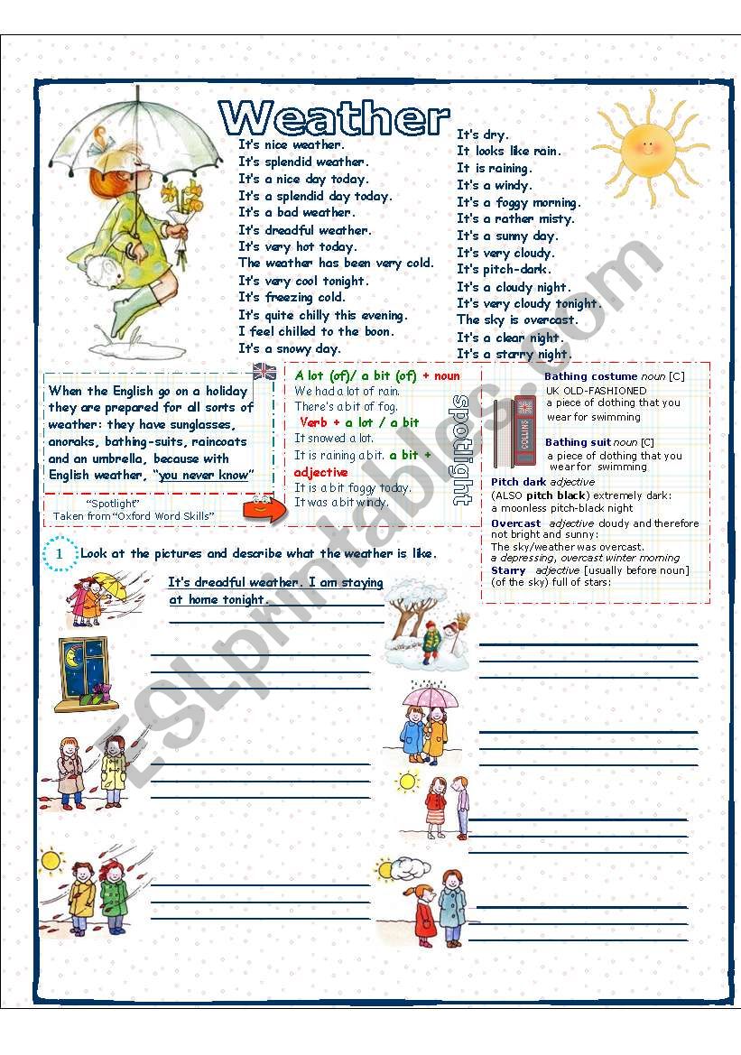 Weather worksheet