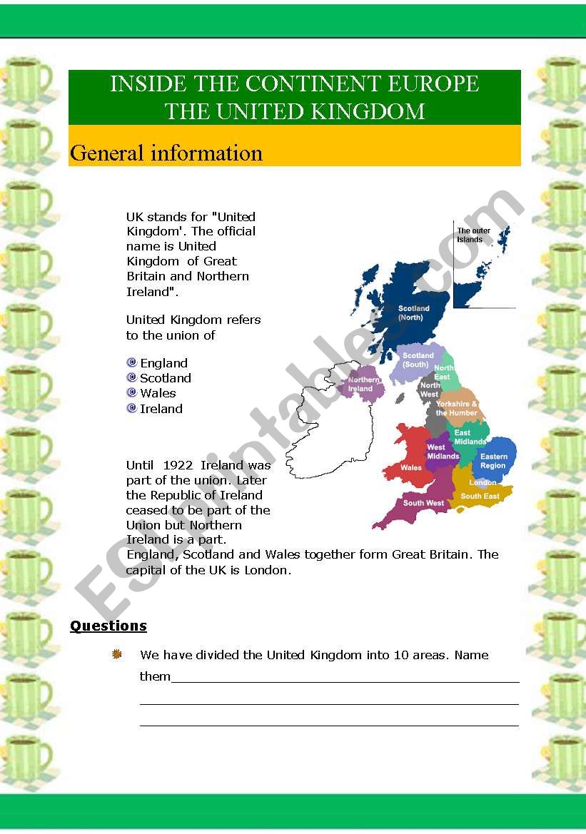 Inside the continent Europe - The UK (6 pages)