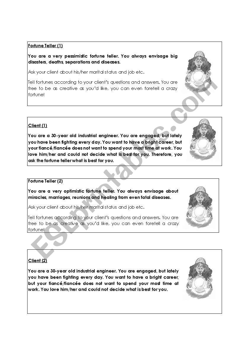 Fortune Teller Speaking Activity