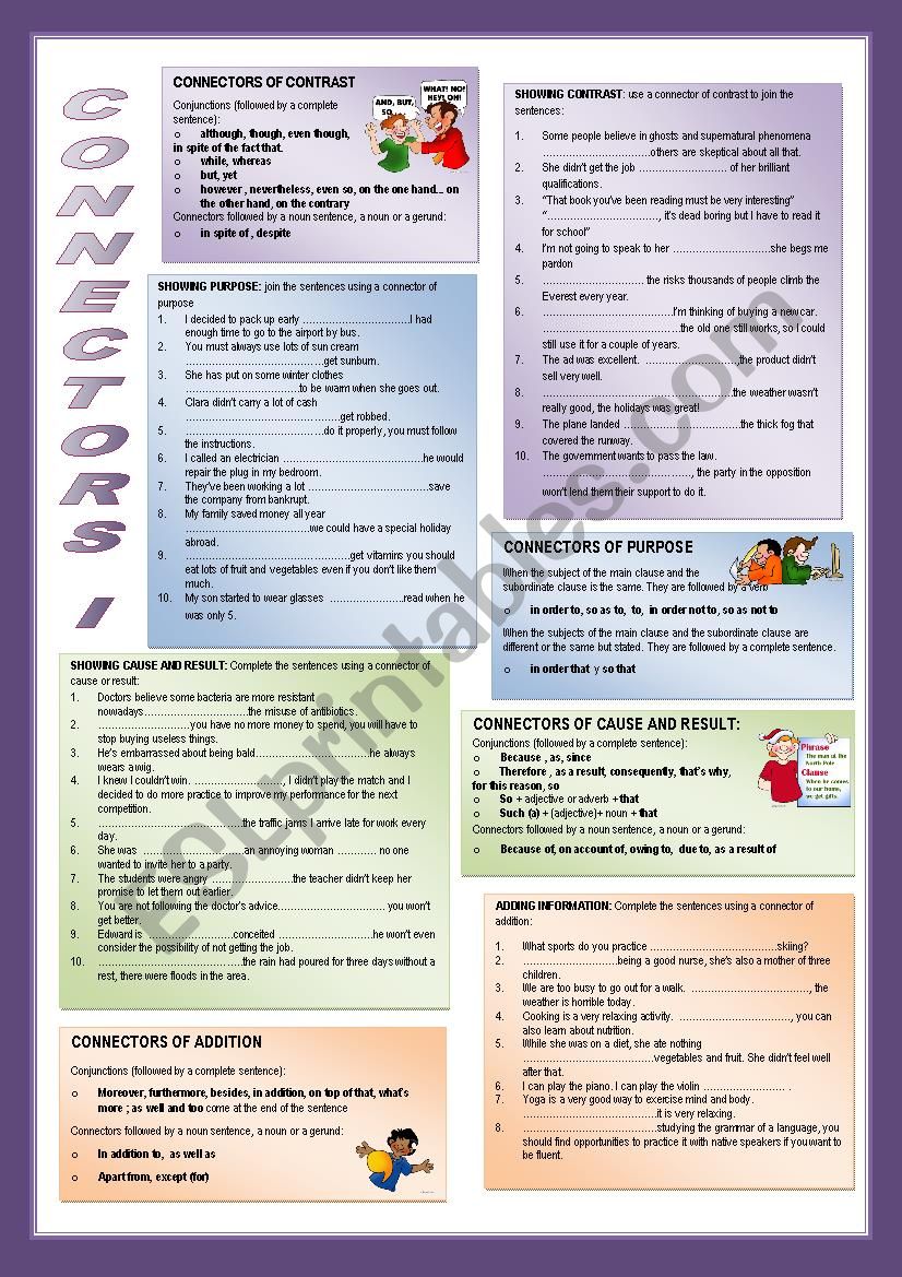 Connectors worksheet