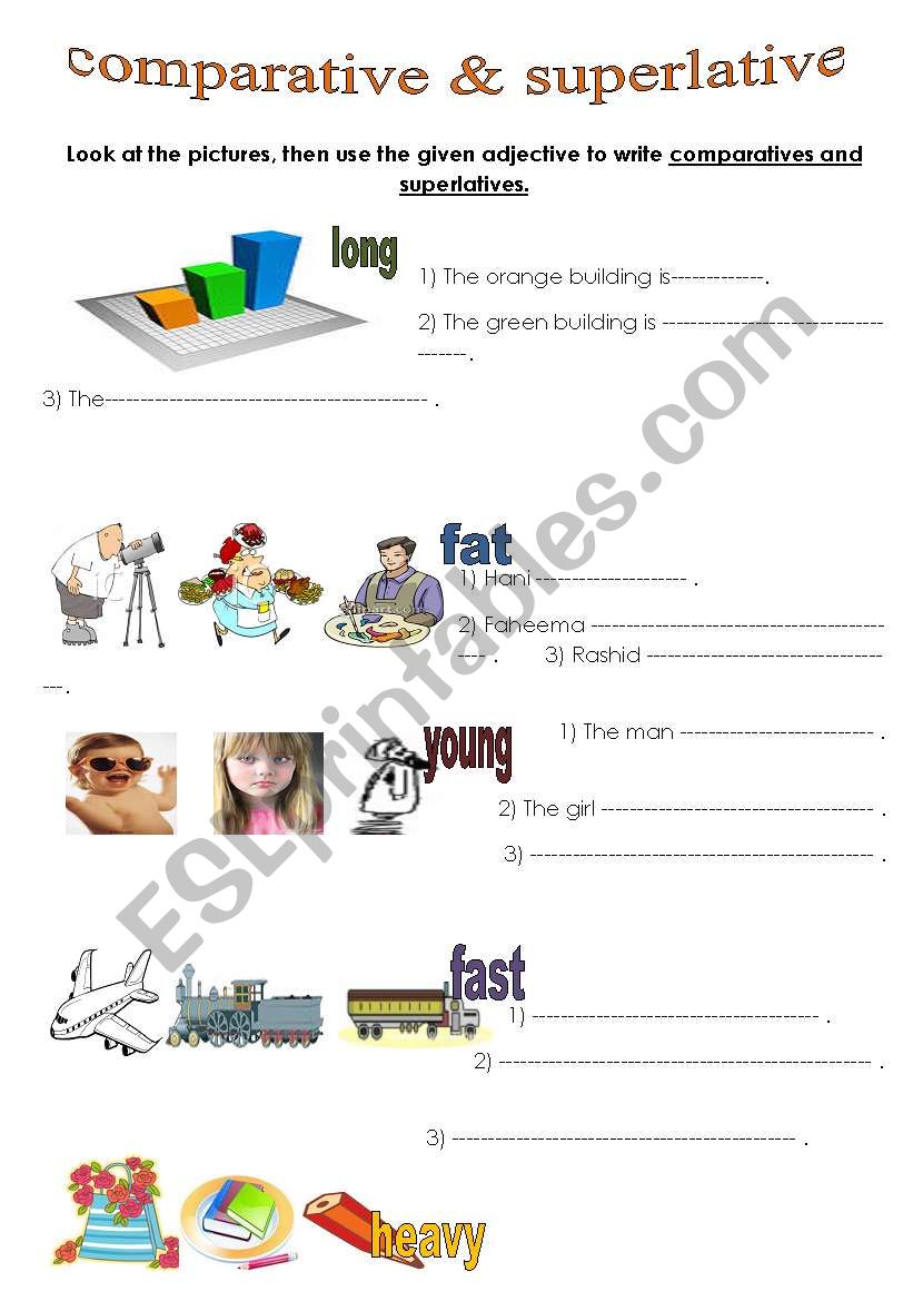 COMPARATIVE=SUPERLATIVE worksheet