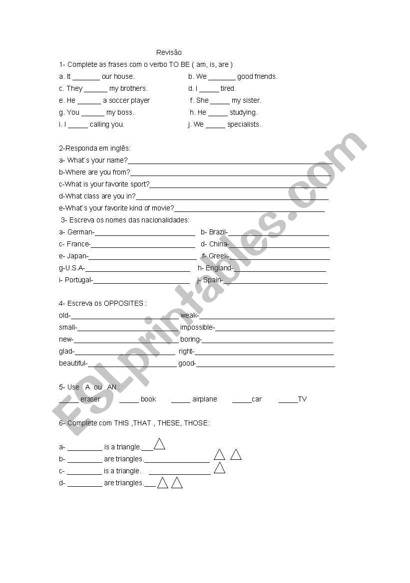 Review worksheet