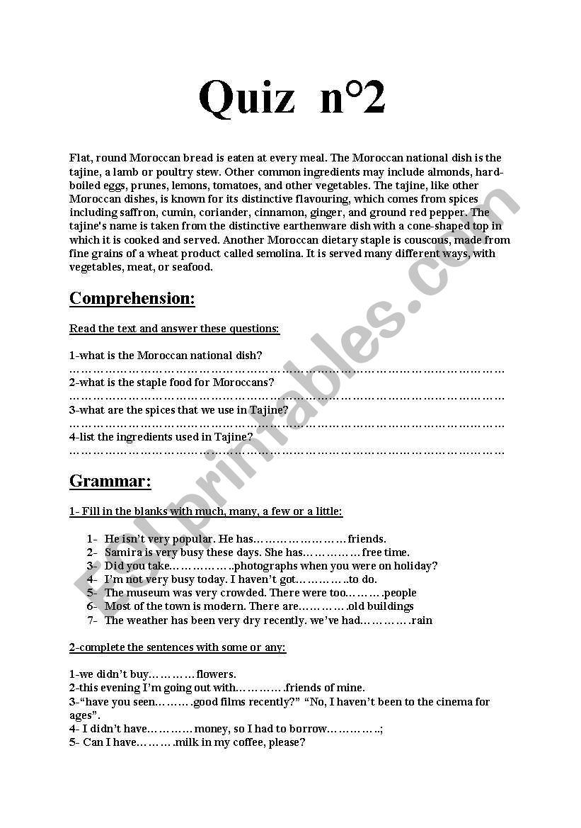 test worksheet