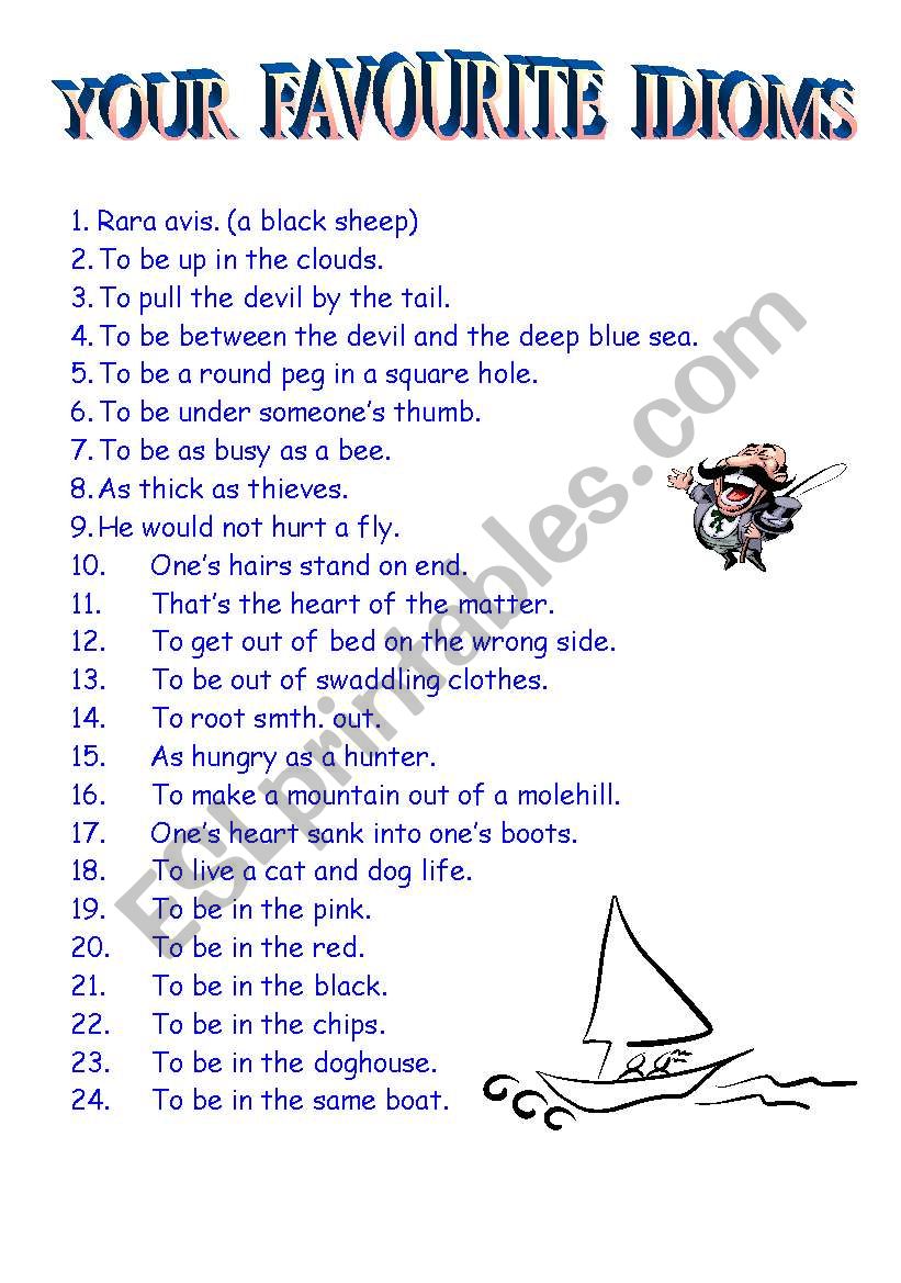 Proverbs and Idioms Ideas (Three Sheets)