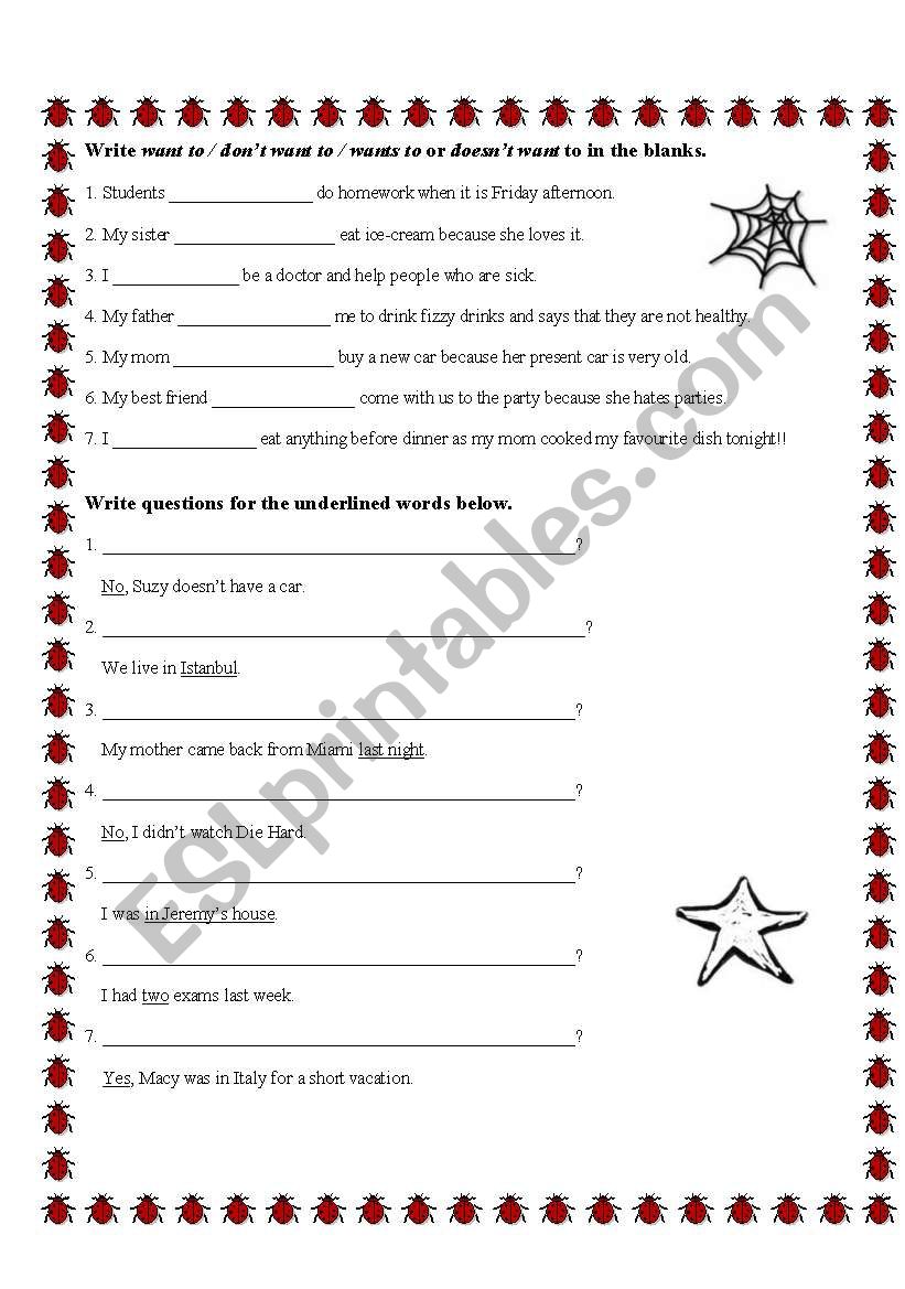 asking questions worksheet