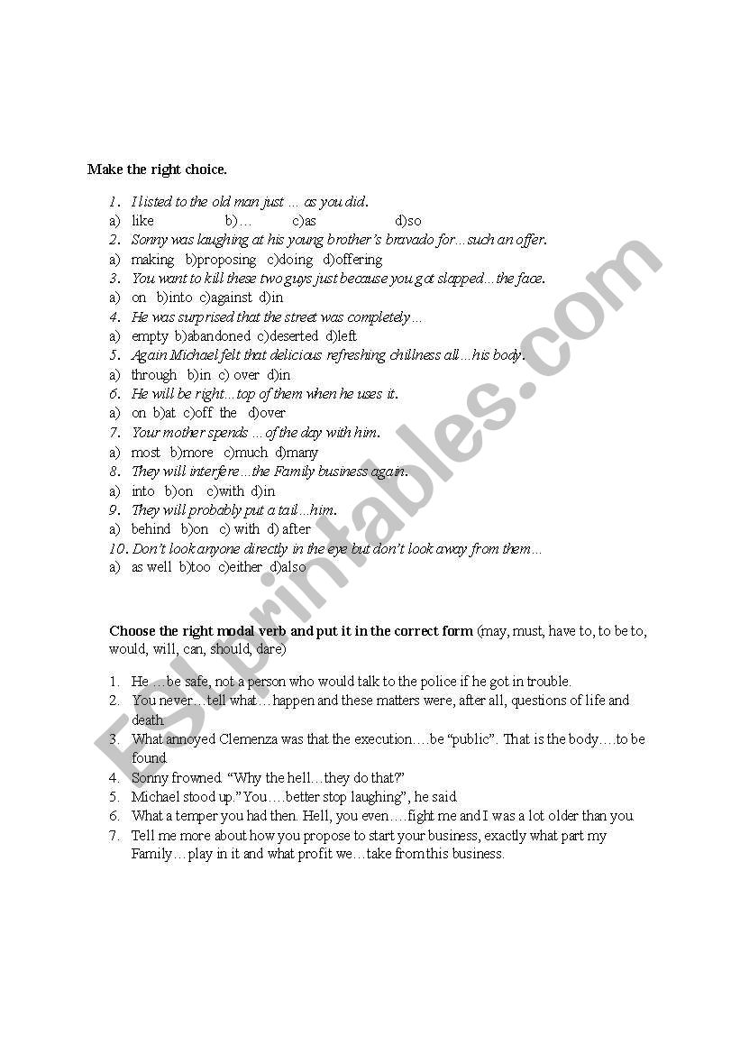 choose the right modal verb worksheet