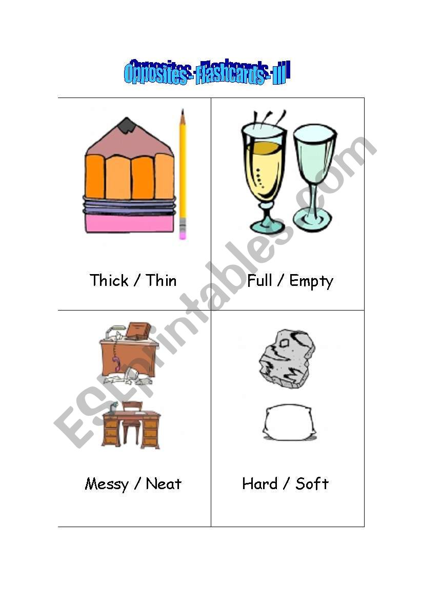 Opposites - Flashcards III worksheet