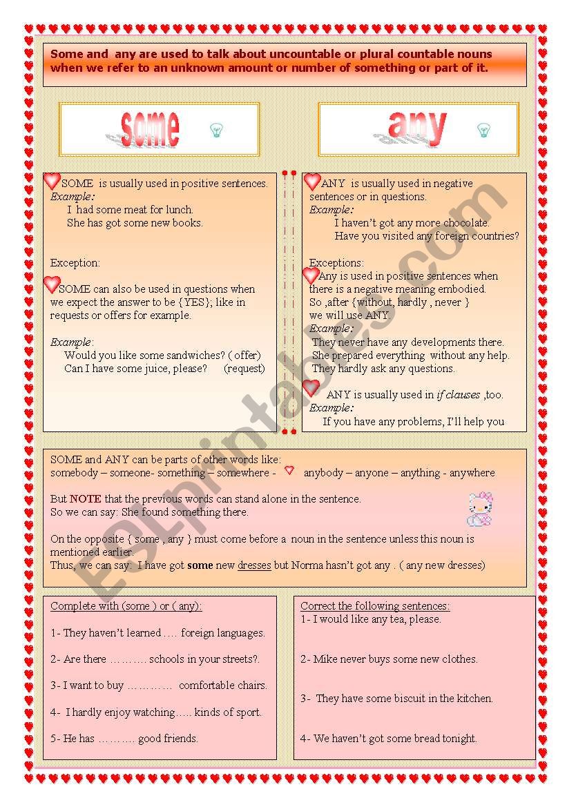 some/any worksheet