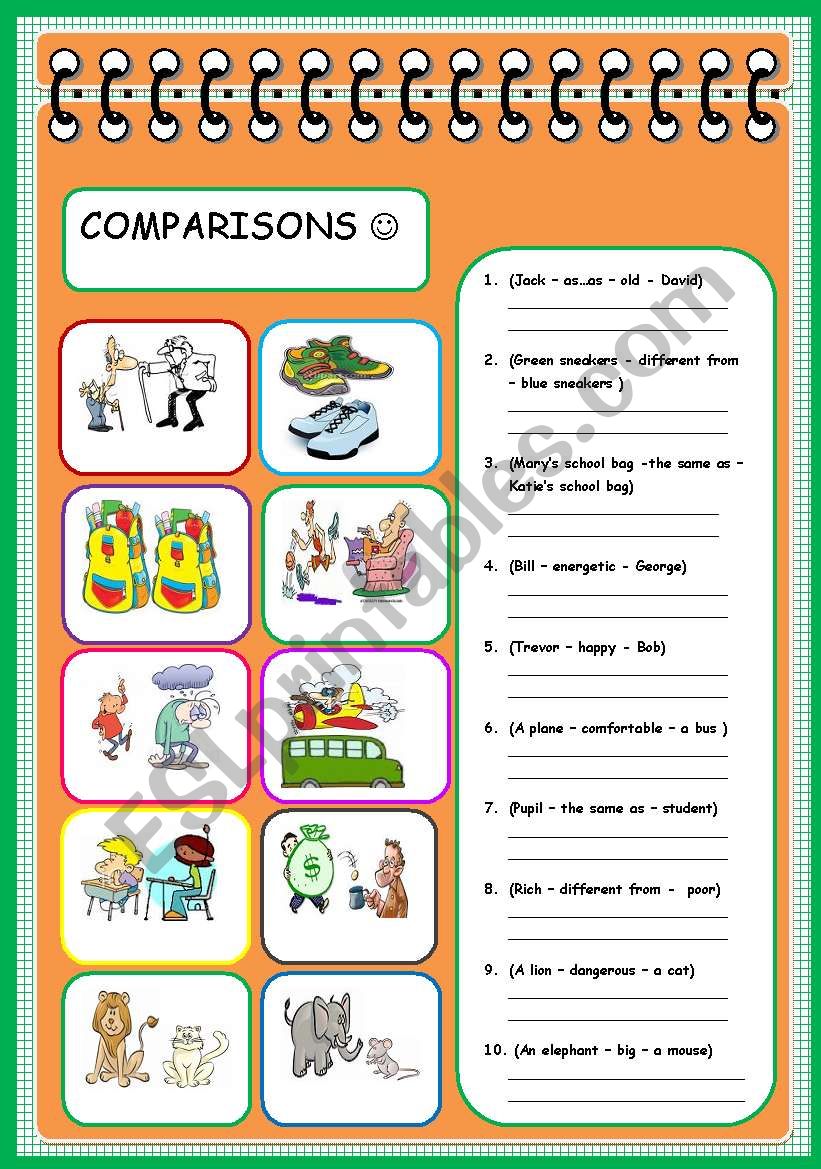 comparisons worksheet
