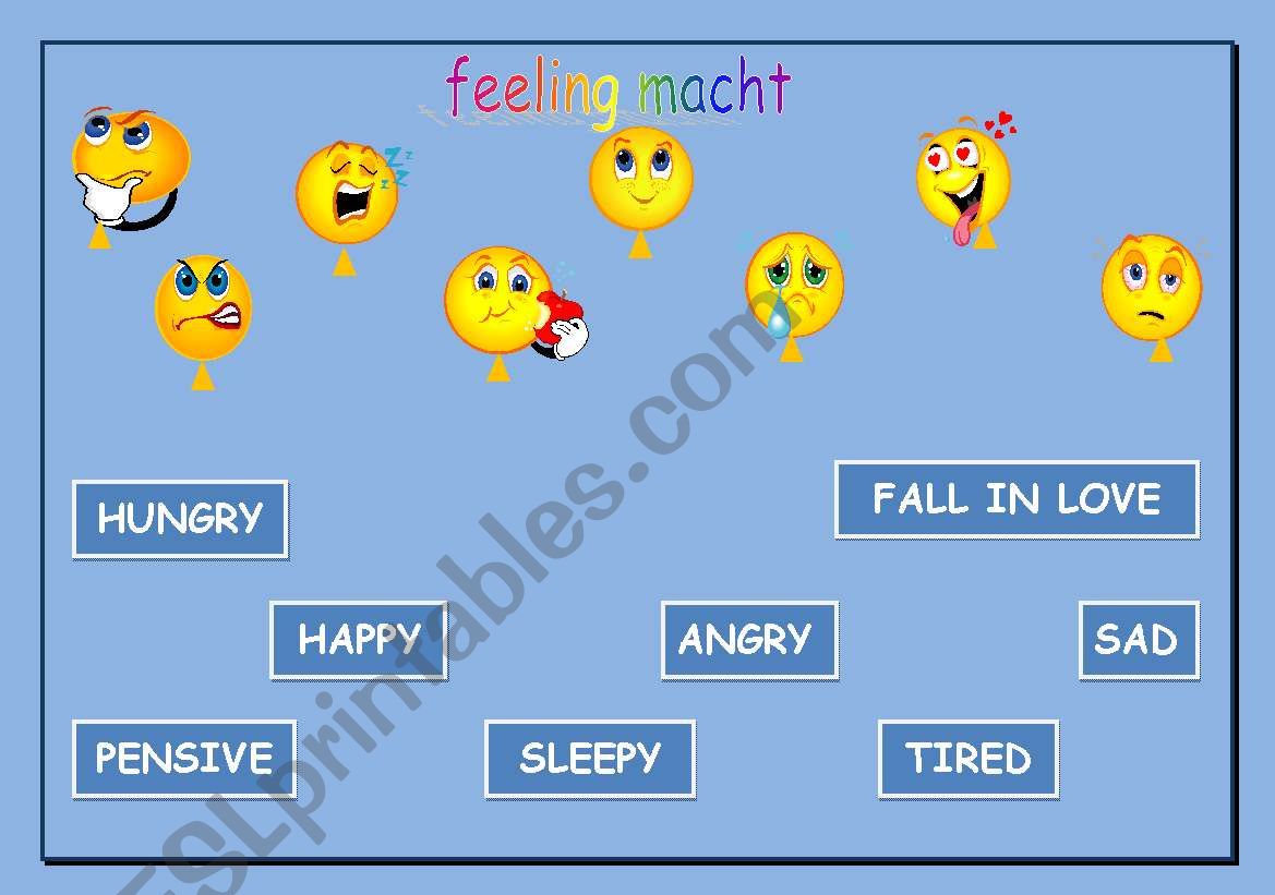 feeling macht worksheet