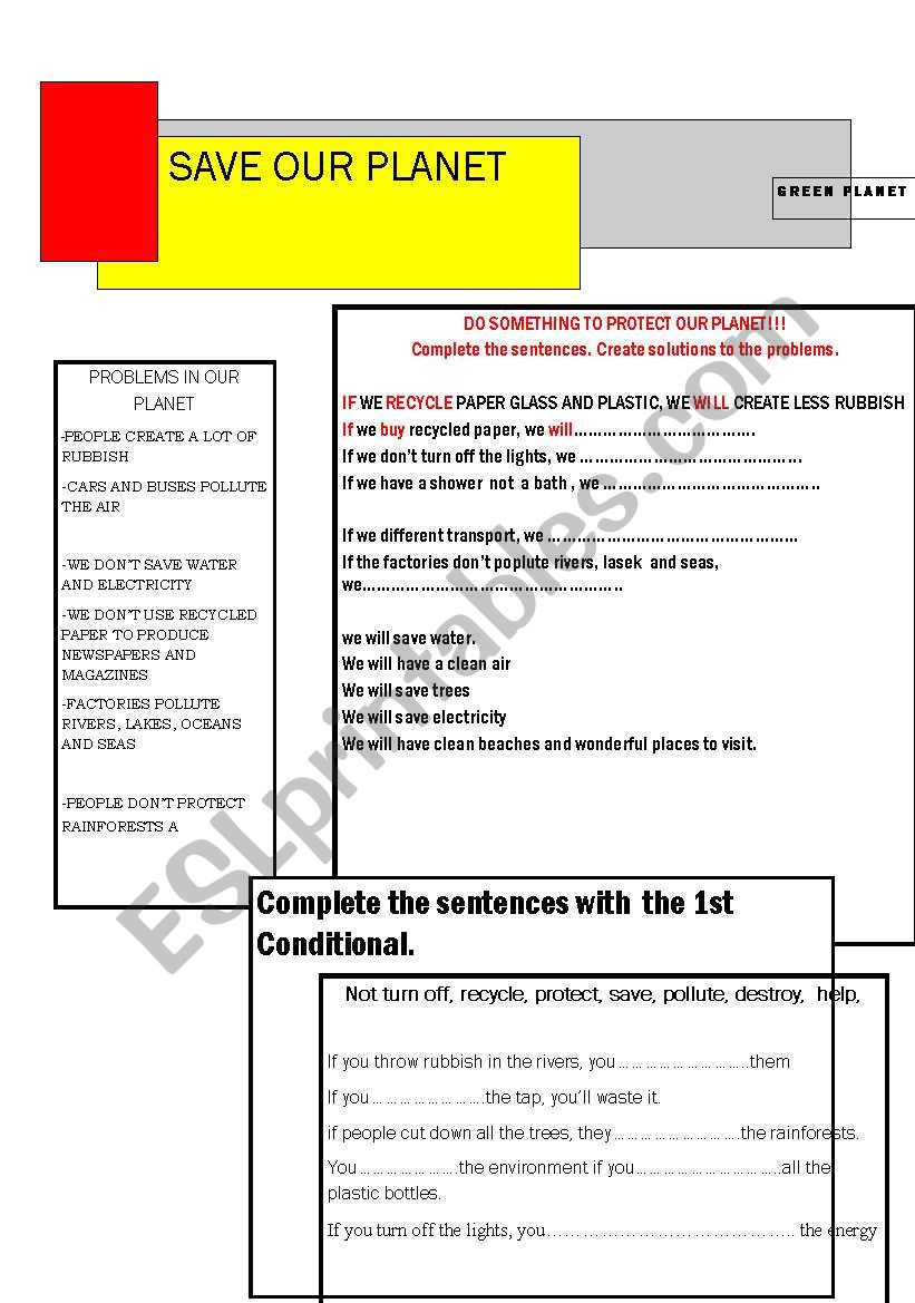 SAVE YOUR PLANET VOCAB + 1ST CONDITIONAL