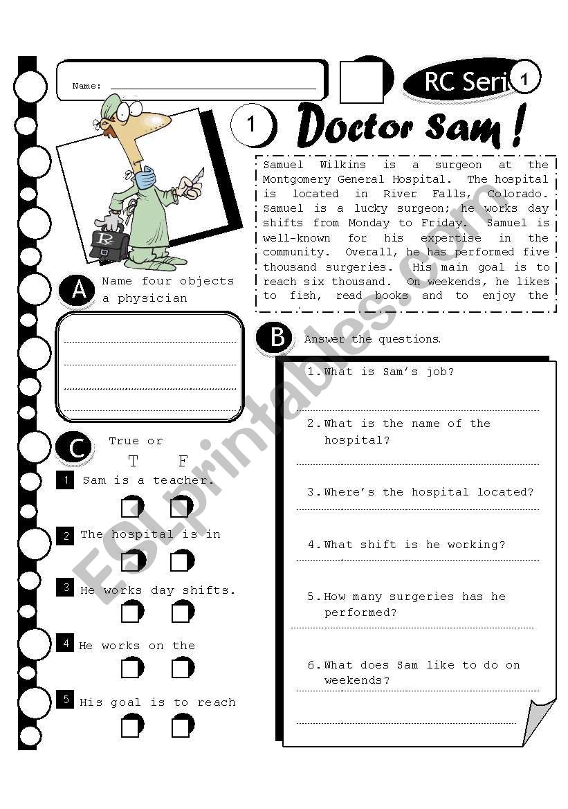 RC Series 18 - Doctor Sam (Fully Editable + Answer Key)