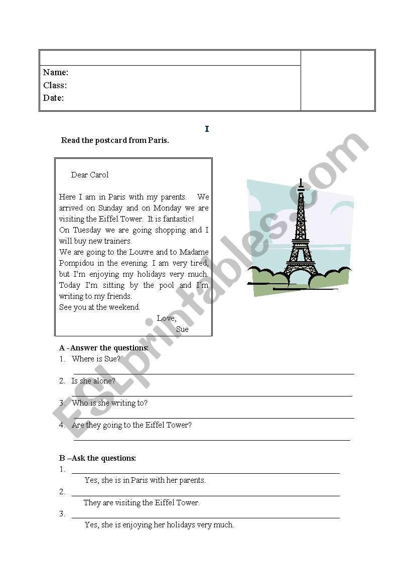 test worksheet